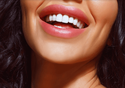 Close up of woman's smile