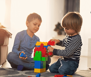 Children playing with legos