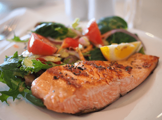 Salmon and veggies