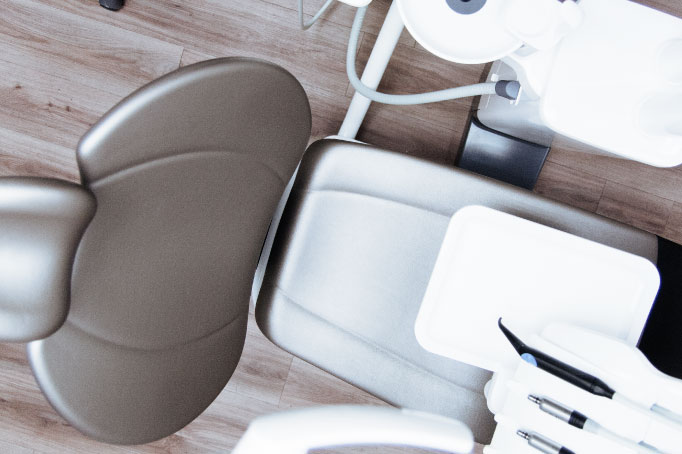 aerial view of dental chair