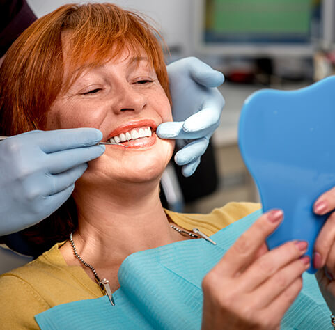 Woman in dental chair