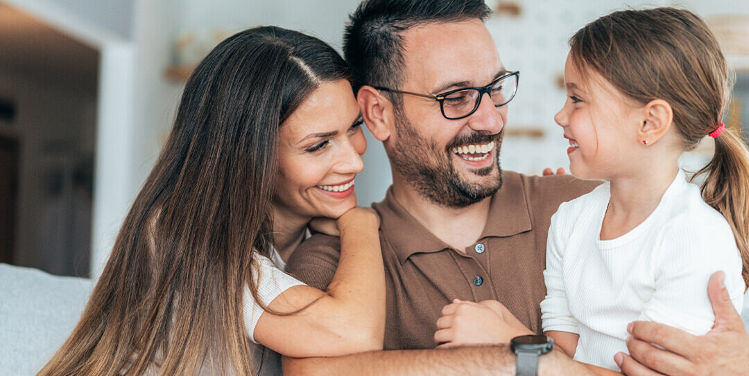Man and woman smiling